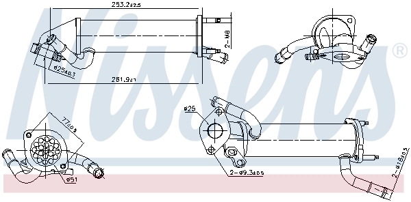 Radiaator, heitgaaside tagasijooks NISSENS 989449