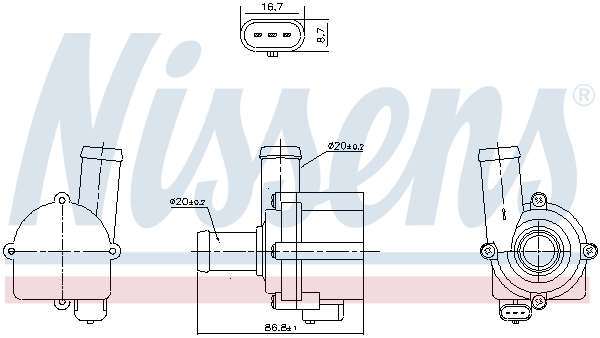 Veepump, mootori jahutus NISSENS 832121