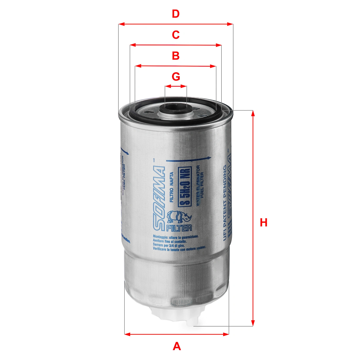 Kütusefilter SOFIMA S 5H2O NR