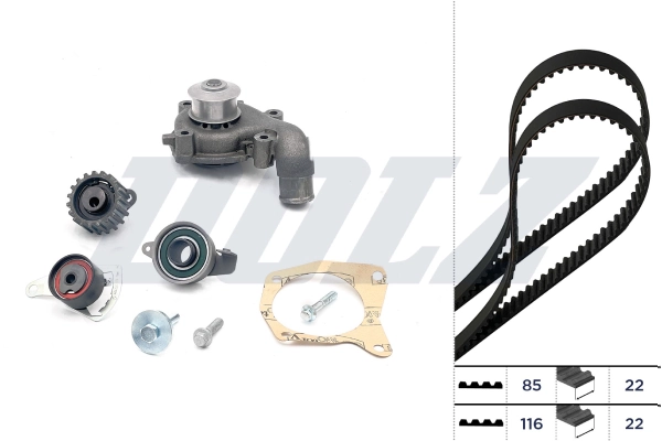 Veepump + hammasrihmakomplekt DOLZ KD029