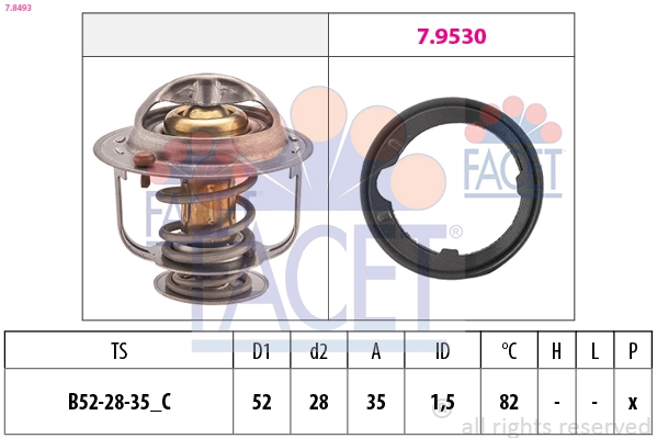 Termostaat, Jahutusvedelik FACET 7.8493
