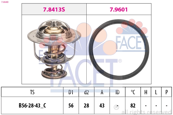 Termostaat, Jahutusvedelik FACET 7.8640
