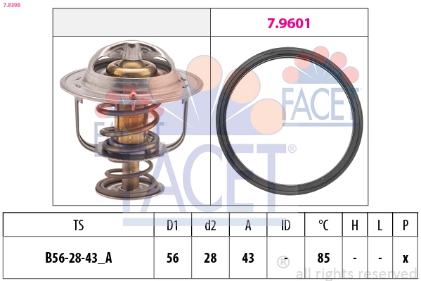 Termostaat, Jahutusvedelik FACET 7.8398