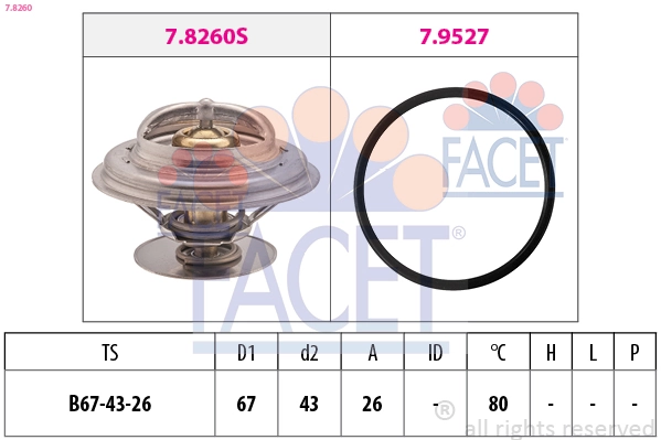 Termostaat, Jahutusvedelik FACET 7.8260