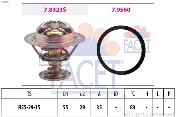 Termostaat, Jahutusvedelik FACET 7.8323