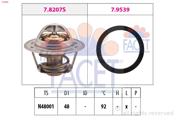 Termostaat, Jahutusvedelik FACET 7.8295