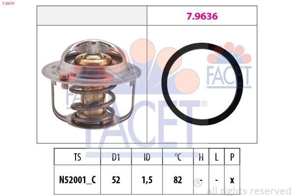 Termostaat, Jahutusvedelik FACET 7.8679