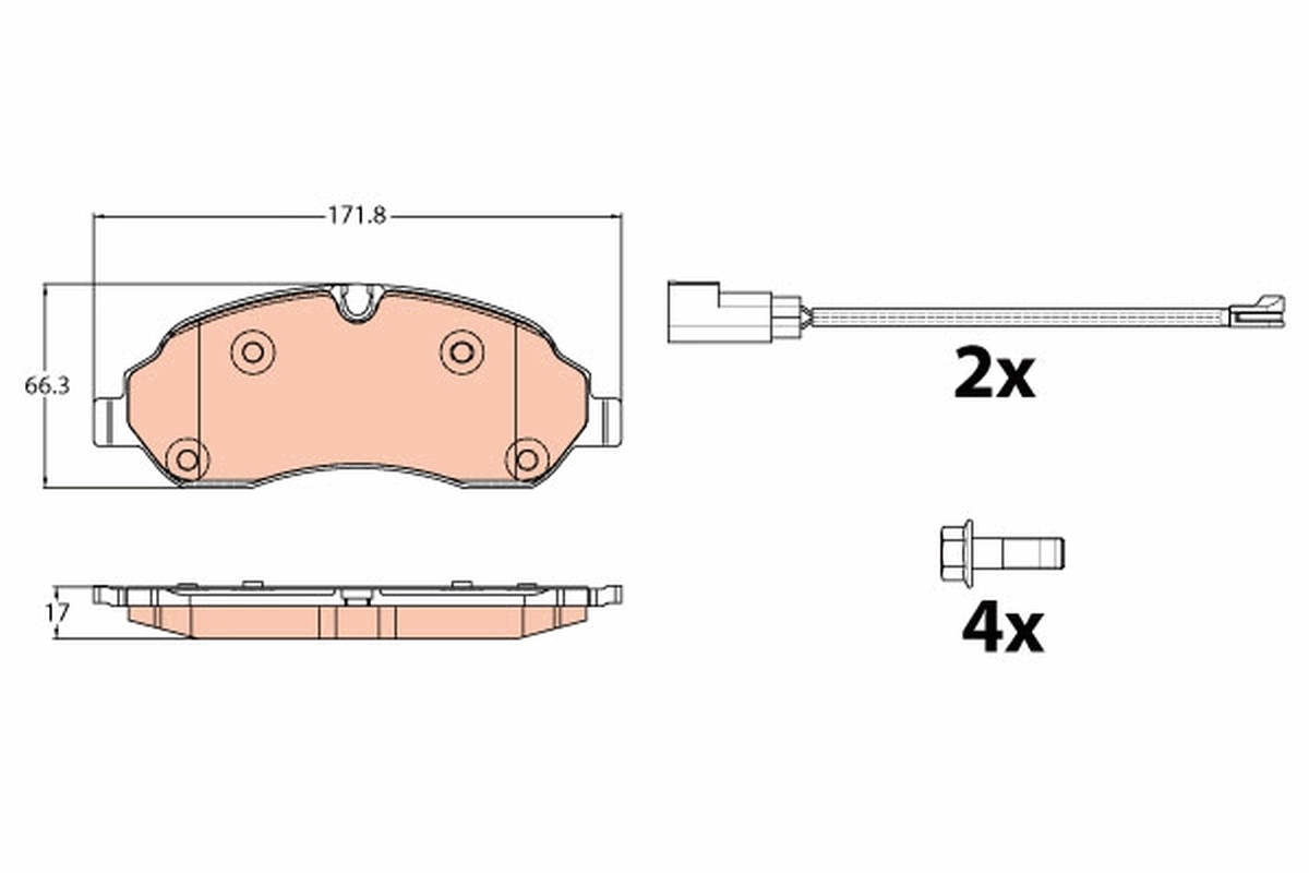 Piduriklotsi komplekt, ketaspidur TRW GDB2117