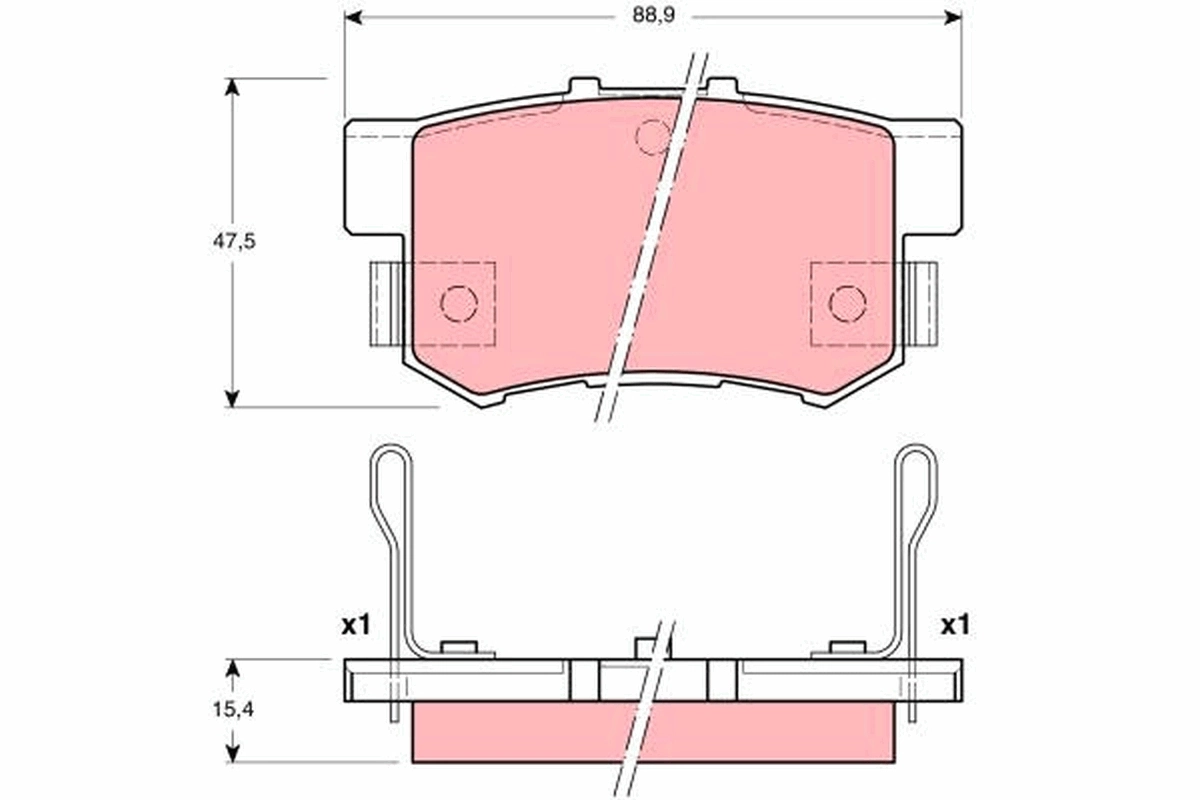 Piduriklotsi komplekt, ketaspidur TRW GDB3191