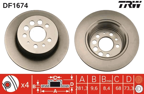 Piduriketas TRW DF1674