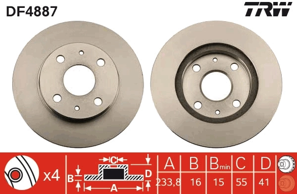 Piduriketas TRW DF4887
