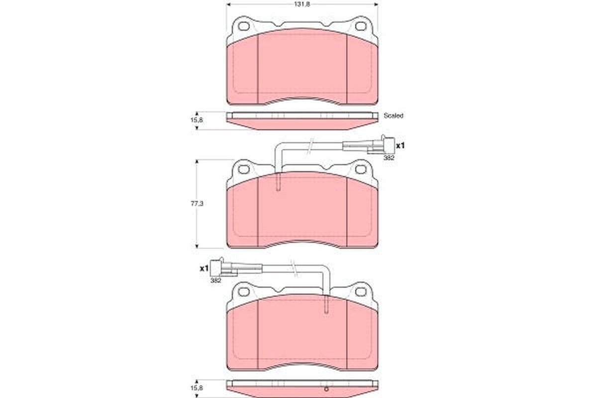Piduriklotsi komplekt, ketaspidur TRW GDB1603