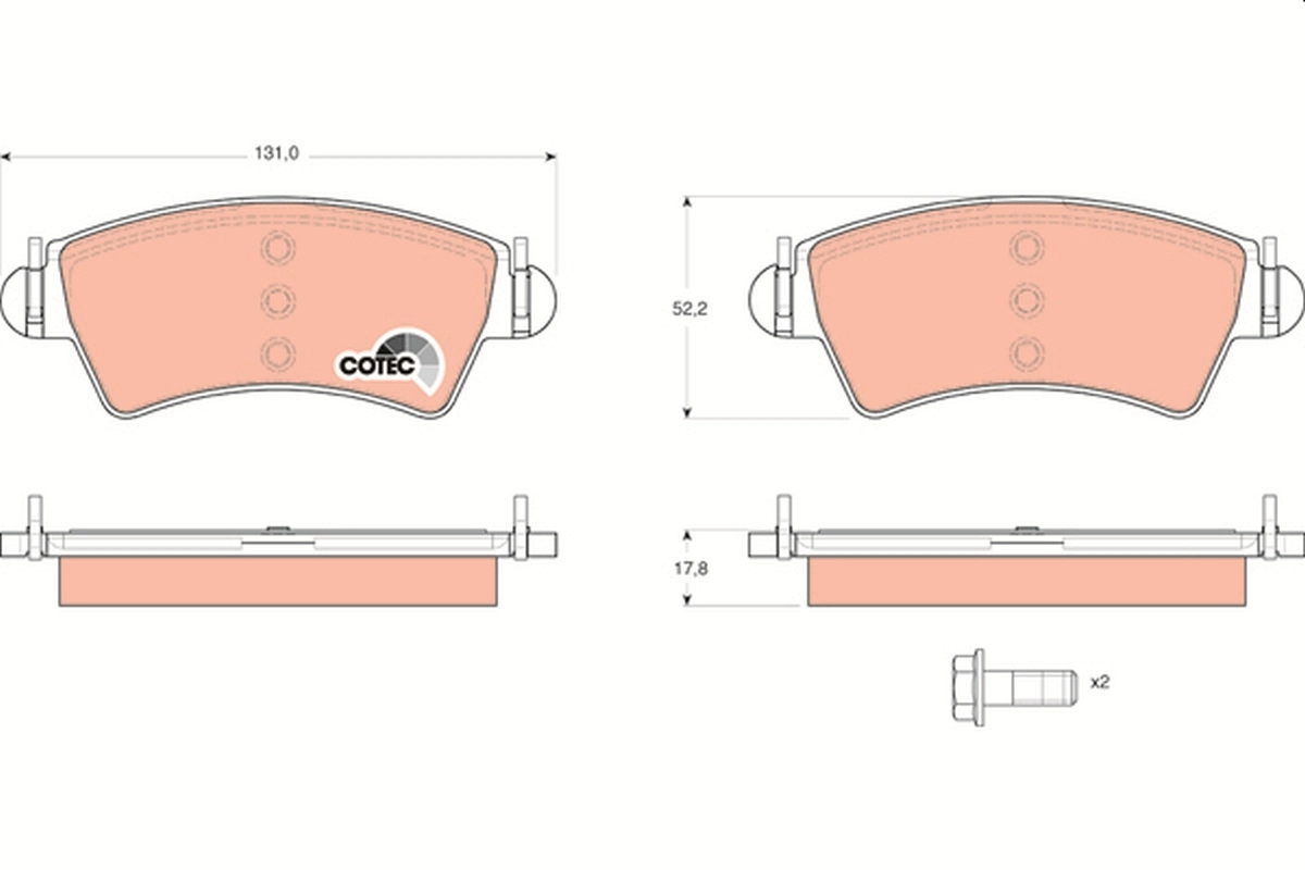 Piduriklotsi komplekt, ketaspidur TRW GDB1501