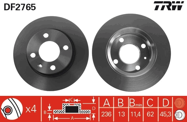 Piduriketas TRW DF2765
