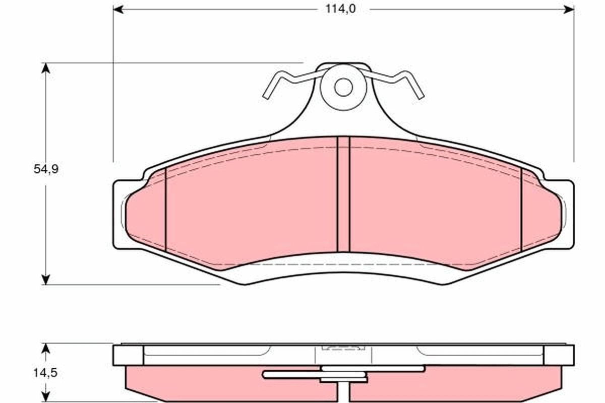 Piduriklotsi komplekt, ketaspidur TRW GDB3172
