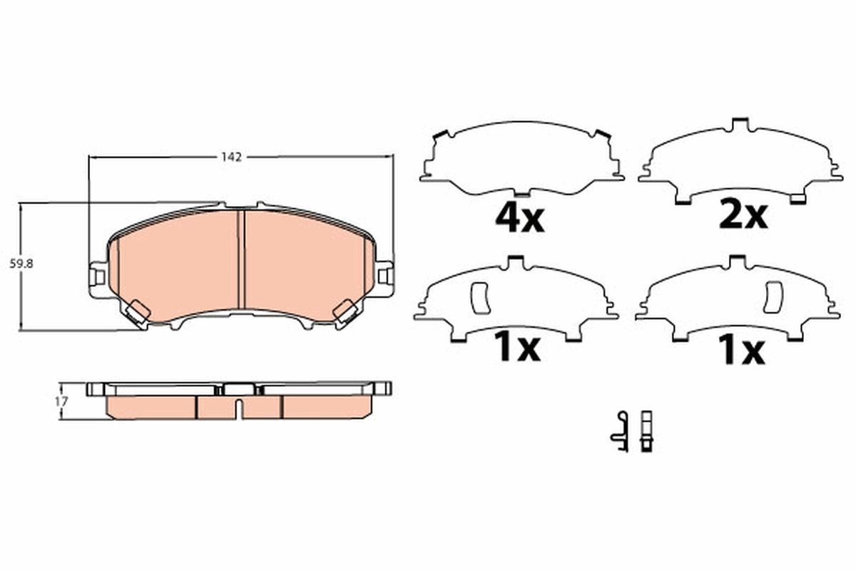 Piduriklotsi komplekt, ketaspidur TRW GDB3622