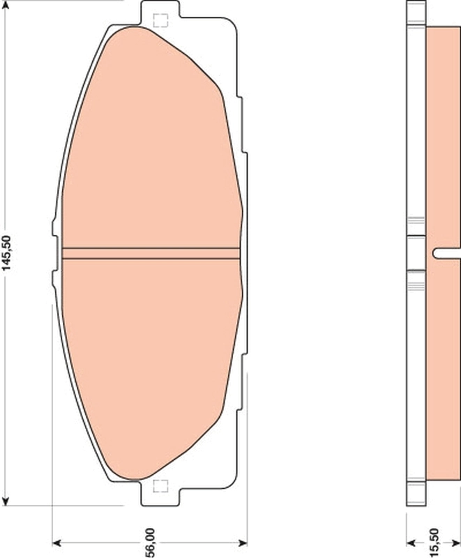 Piduriklotsi komplekt, ketaspidur TRW GDB3485