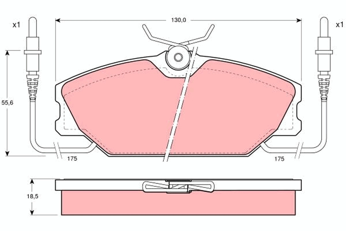Piduriklotsi komplekt, ketaspidur TRW GDB425