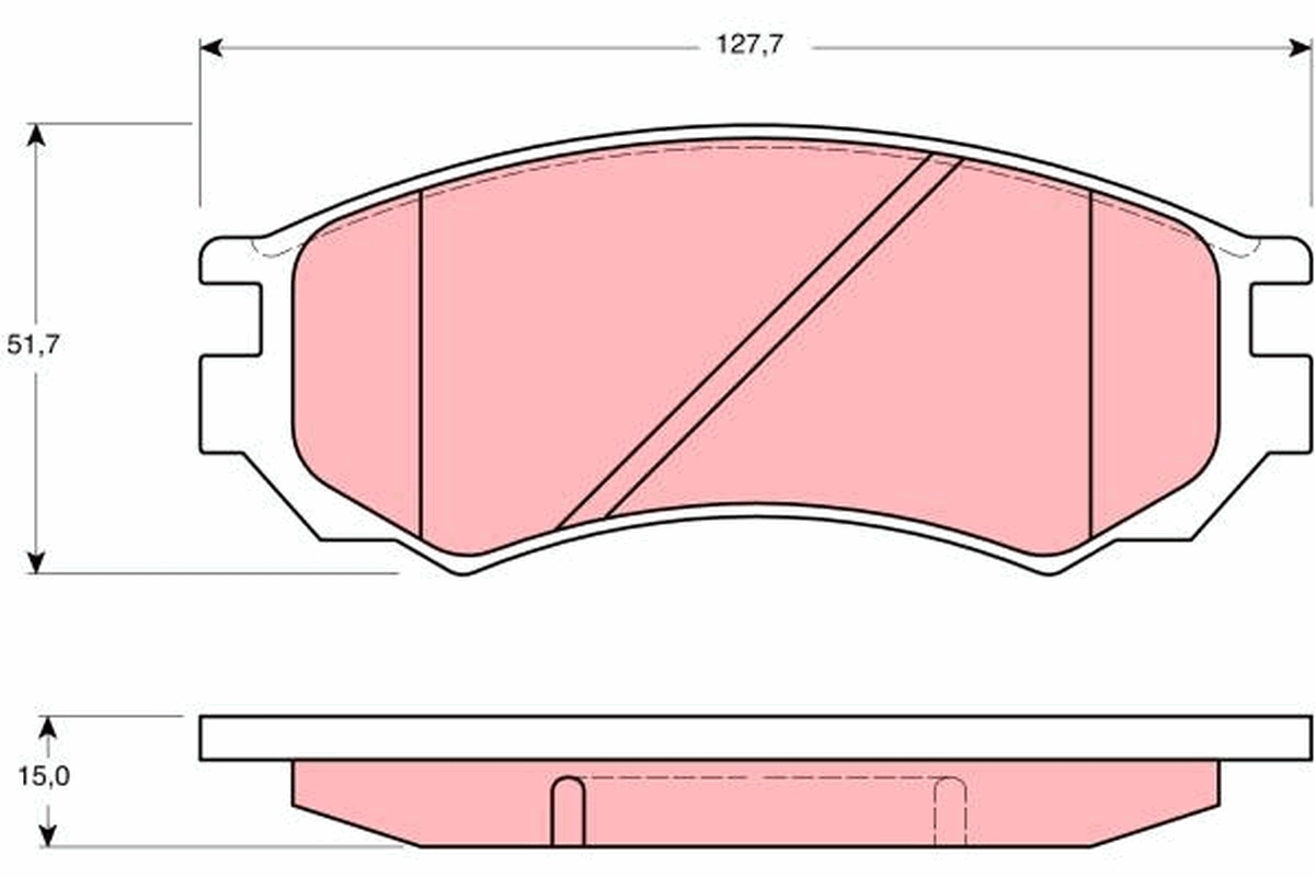 Piduriklotsi komplekt, ketaspidur TRW GDB1141