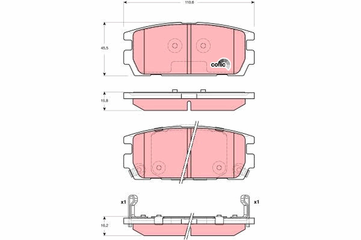 Piduriklotsi komplekt, ketaspidur TRW GDB3296