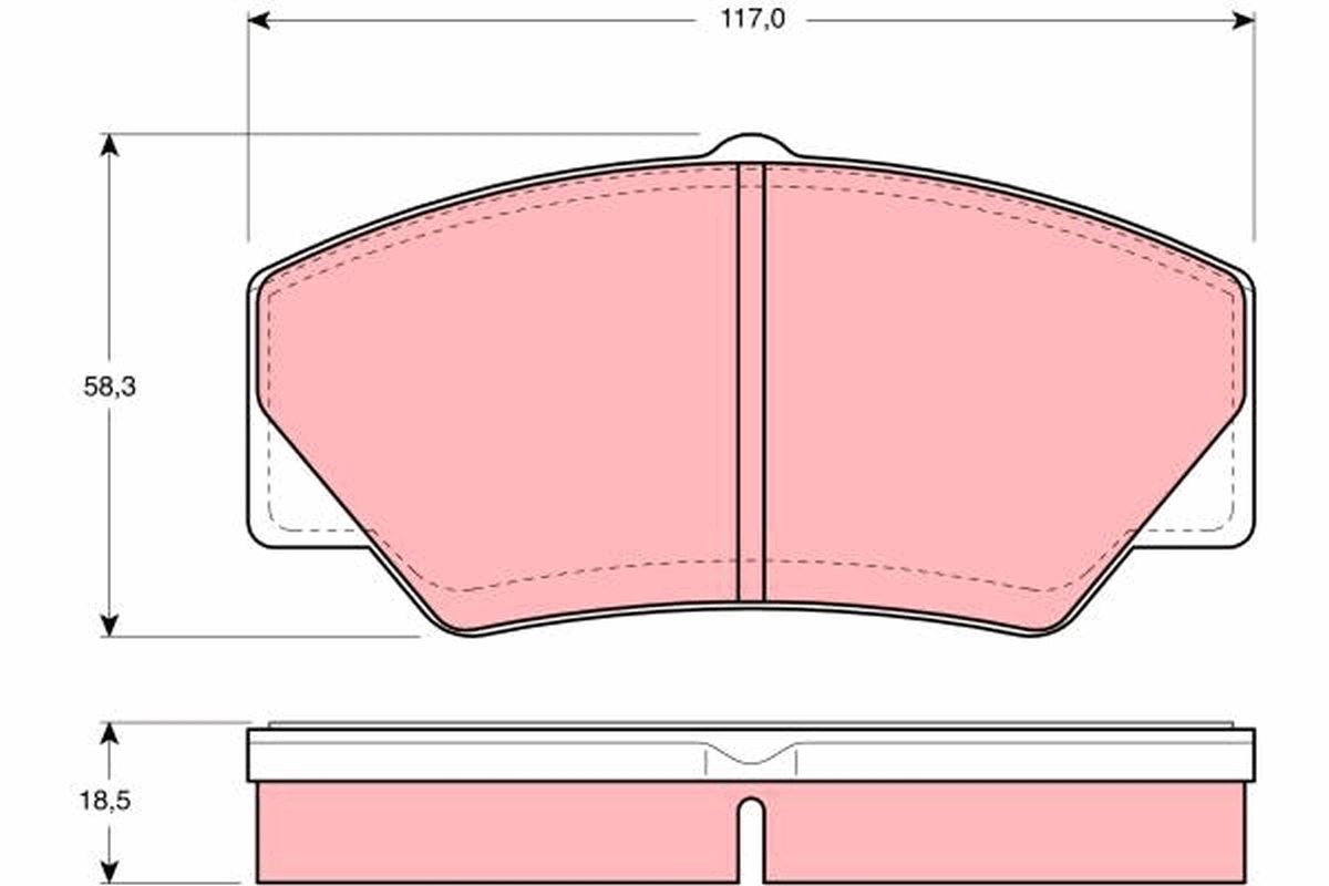 Piduriklotsi komplekt, ketaspidur TRW GDB349