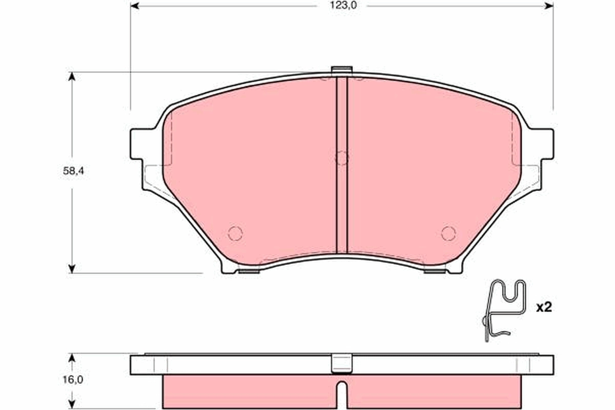Piduriklotsi komplekt, ketaspidur TRW GDB3302