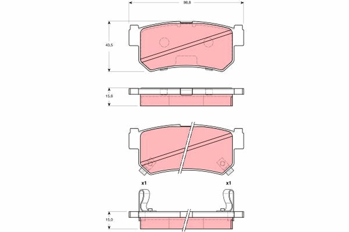 Piduriklotsi komplekt, ketaspidur TRW GDB3382