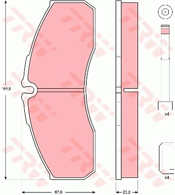 Piduriklotsi komplekt, ketaspidur TRW GDB3385