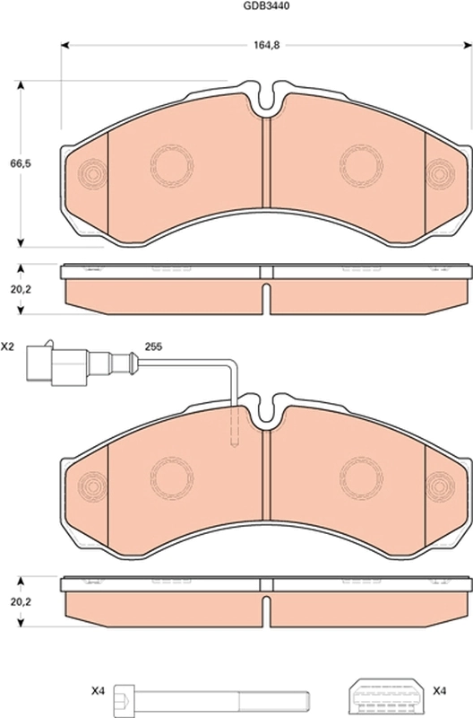 Piduriklotsi komplekt, ketaspidur TRW GDB3440