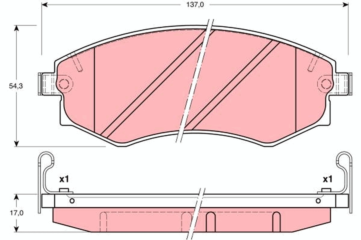 Piduriklotsi komplekt, ketaspidur TRW GDB3169