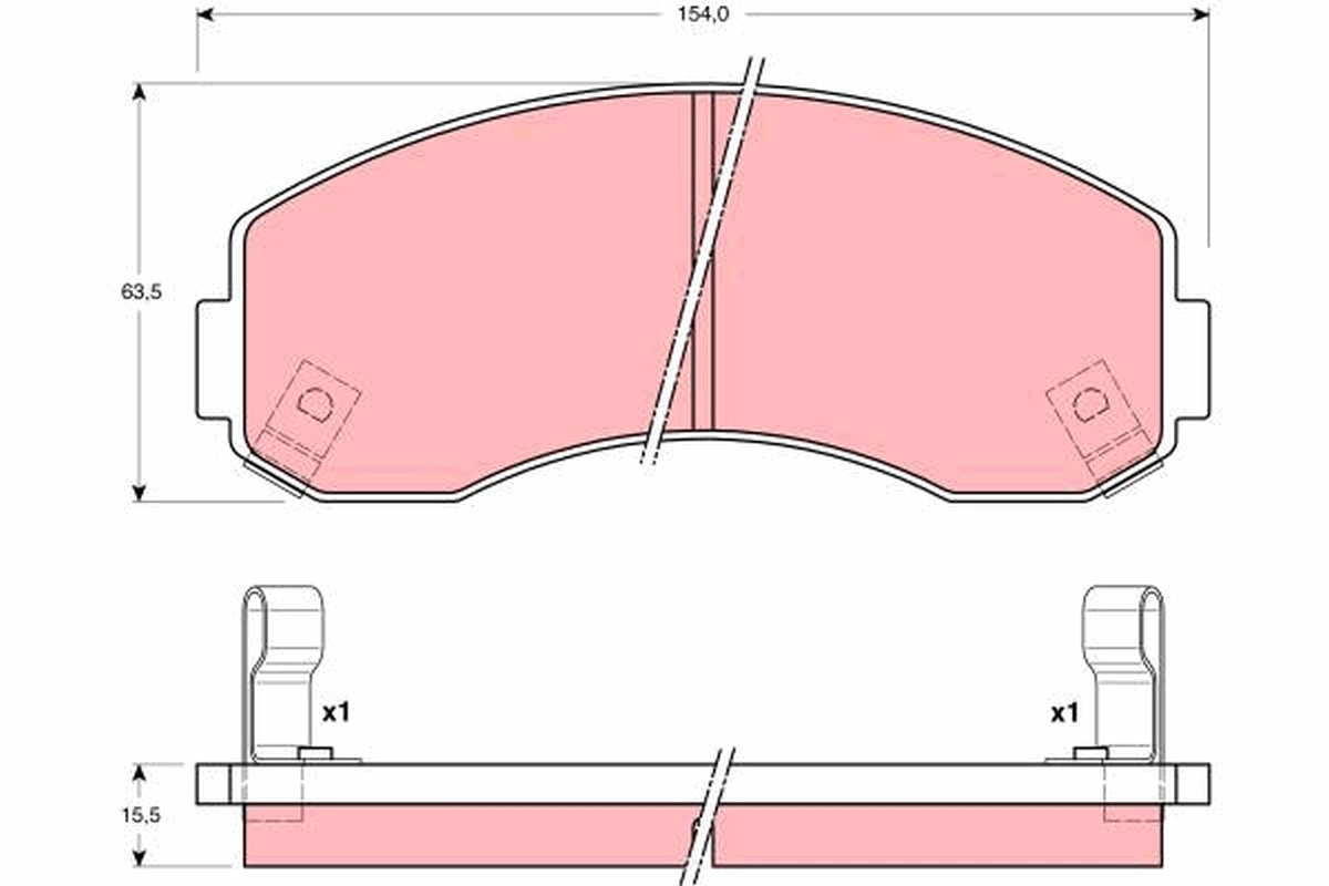 Piduriklotsi komplekt, ketaspidur TRW GDB3145