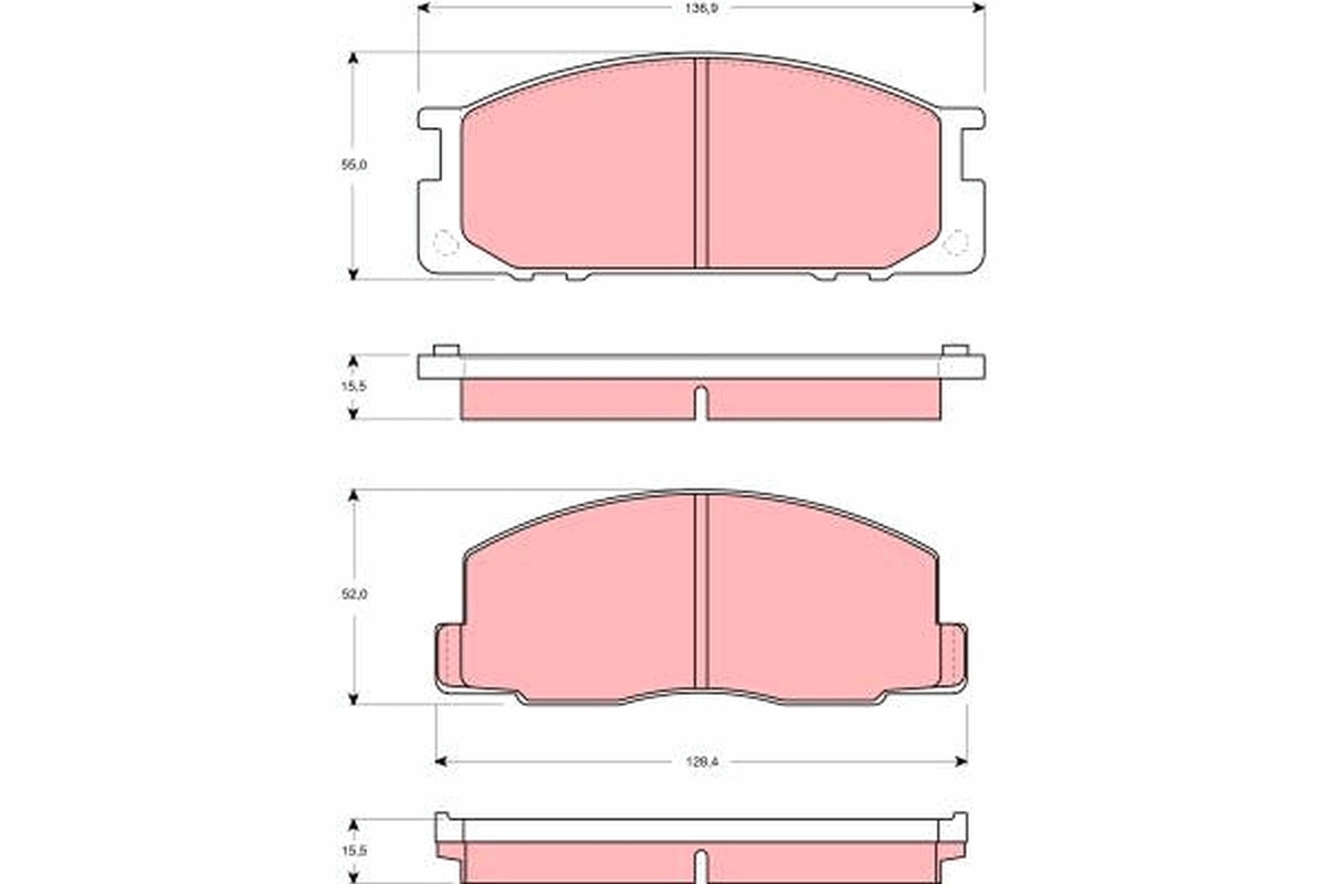 Piduriklotsi komplekt, ketaspidur TRW GDB3130