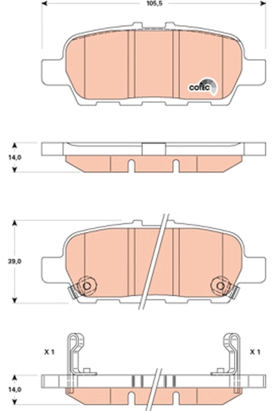 Piduriklotsi komplekt, ketaspidur TRW GDB3508