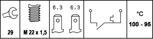 Temperatuurilülitus, radiaatorivent. HELLA 6ZT 007 800-061