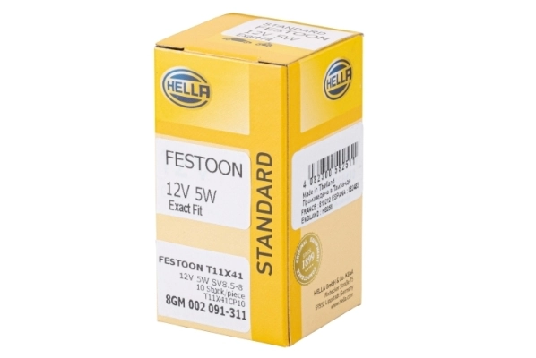 Hõõgpirn, numbrivalgustus HELLA 8GM 002 091-311