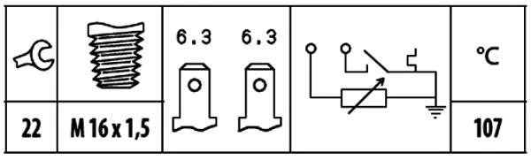 Andur, Jahutusvedeliku temp. HELLA 6PT 009 309-531