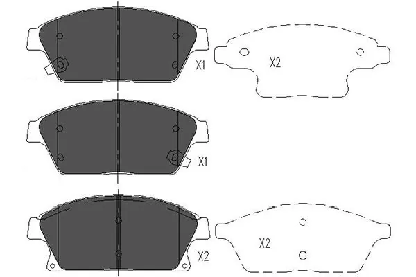 Piduriklotsi komplekt, ketaspidur KAVO PARTS KBP-1014