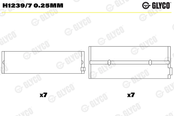 Väntvõlli laager GLYCO H1239/7 0.25mm