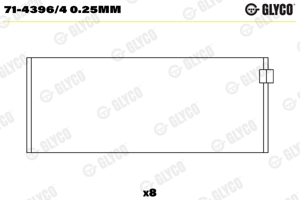 Kepsulaager GLYCO 71-4396/4 0.25mm