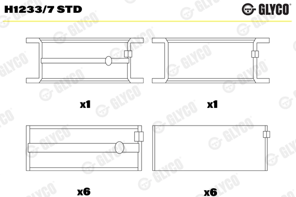 Väntvõlli laager GLYCO H1233/7 STD