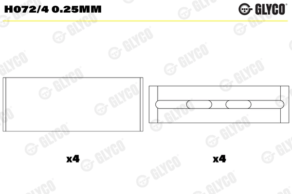 Väntvõlli laager GLYCO H072/4 0.25mm