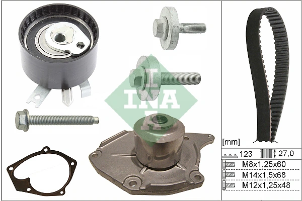Veepump + hammasrihmakomplekt Schaeffler INA 530 0197 31