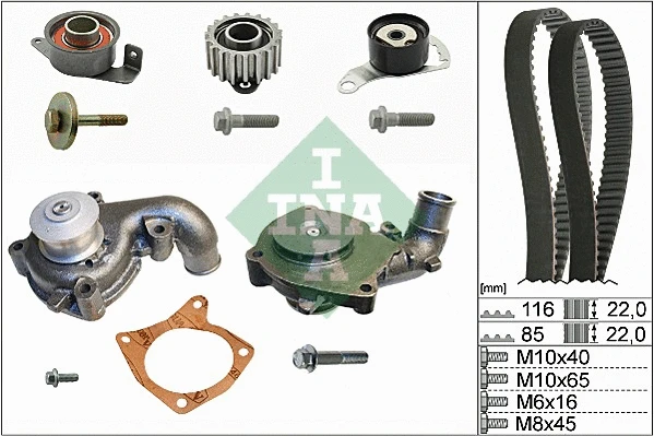 Veepump + hammasrihmakomplekt Schaeffler INA 530 0104 31