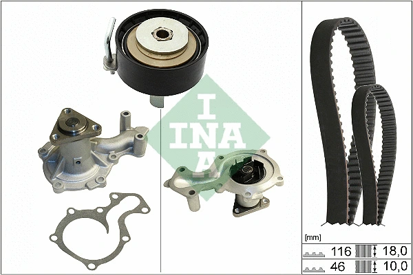 Veepump + hammasrihmakomplekt Schaeffler INA 530 0701 30