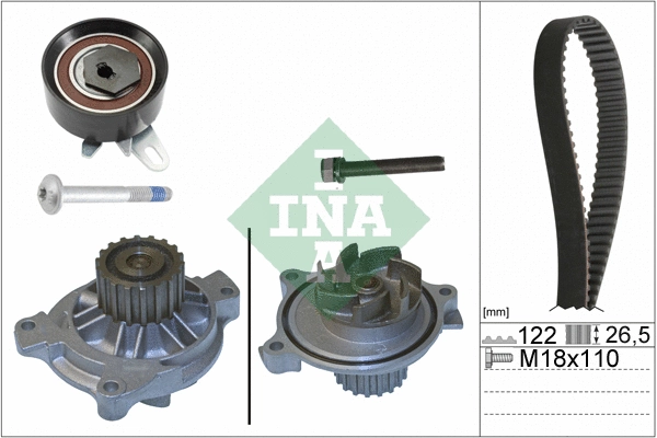 Veepump + hammasrihmakomplekt Schaeffler INA 530 0175 31