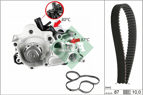 Veepump + hammasrihmakomplekt Schaeffler INA 530 0761 30