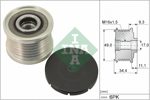 Generaatori vabakäik Schaeffler INA 535 0075 10