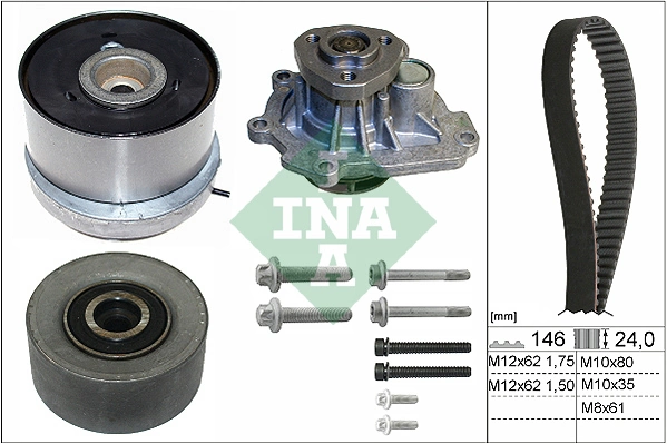 Veepump + hammasrihmakomplekt Schaeffler INA 530 0724 30