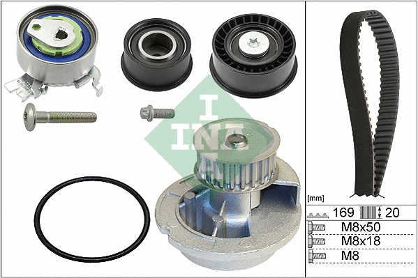 Veepump + hammasrihmakomplekt Schaeffler INA 530 0078 31