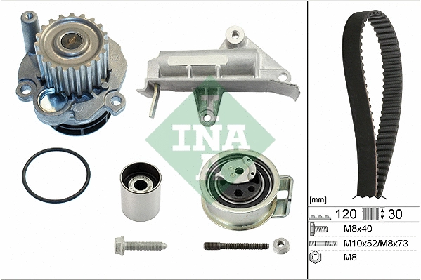 Veepump + hammasrihmakomplekt Schaeffler INA 530 0177 30